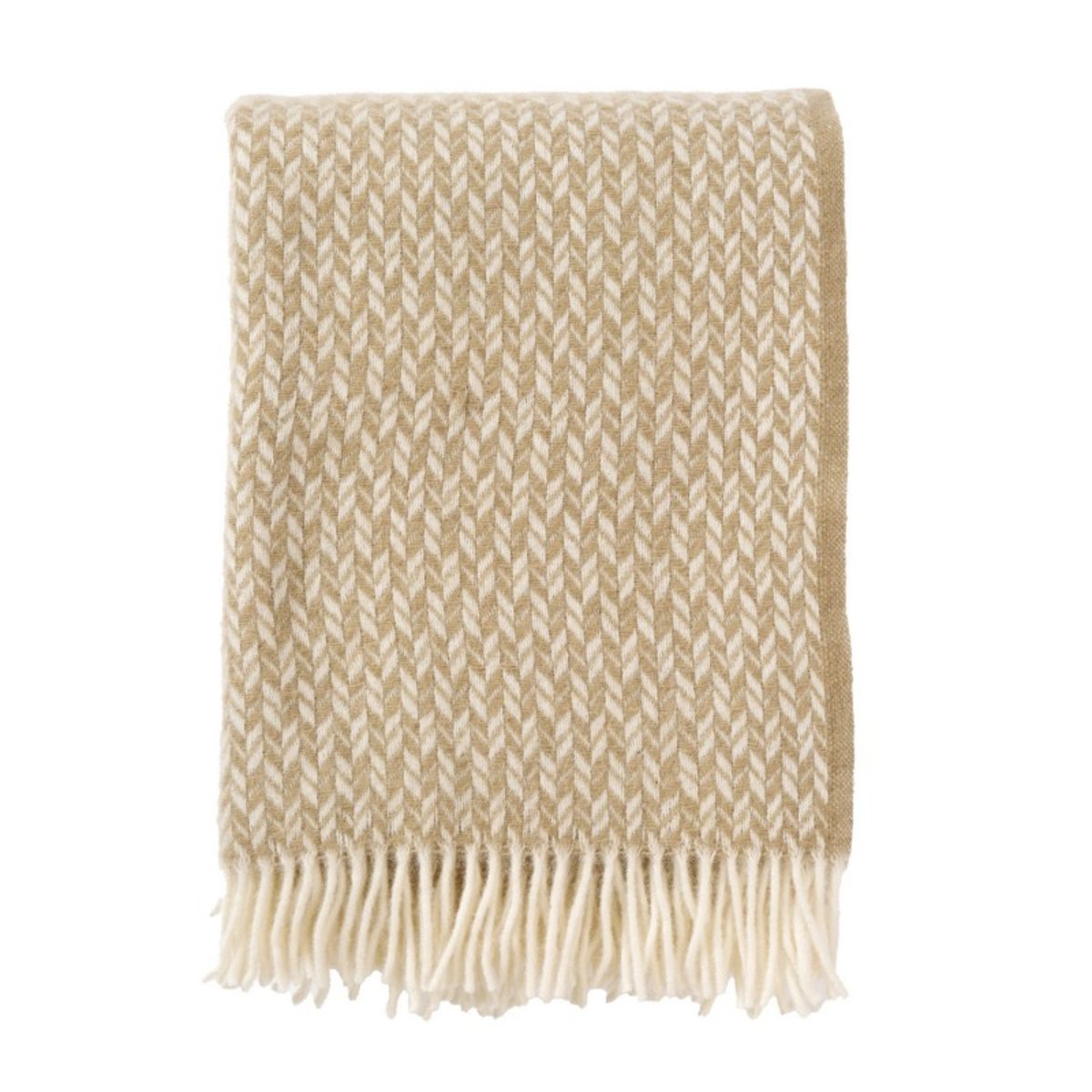 Plaid laine agneau  LOVIK beige, KLIPPAN