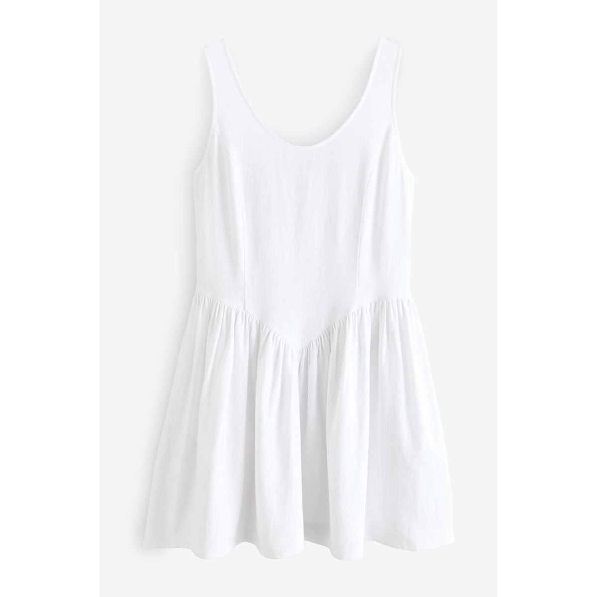 Robe courte cintrée sans manches avec lin blanc, NEXT