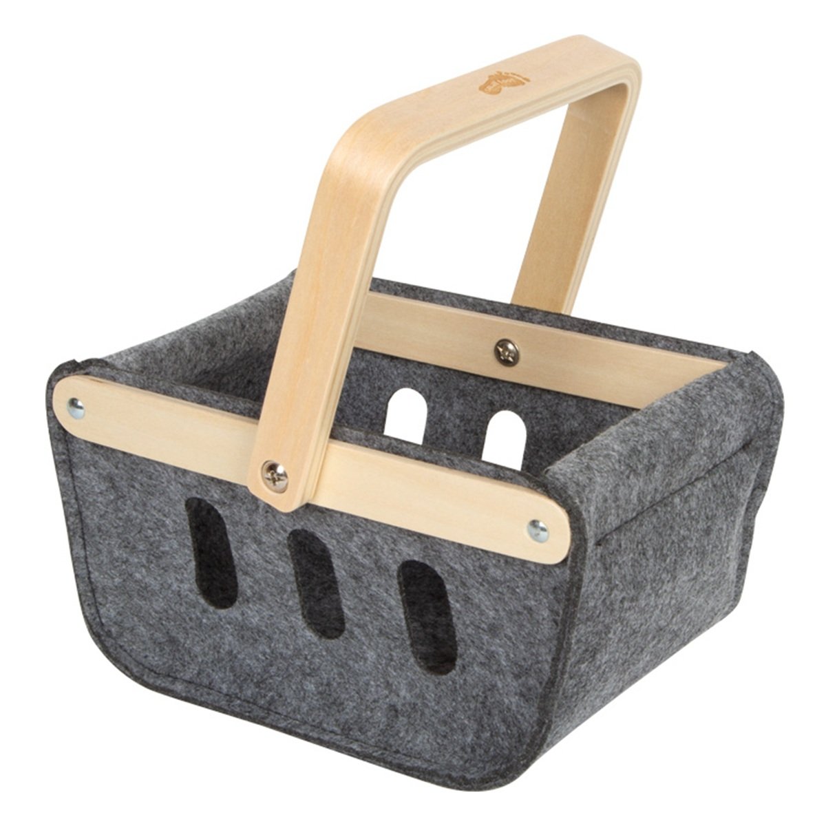 Panier de courses avec des aliments gris, SMALL FOOT COMPANY