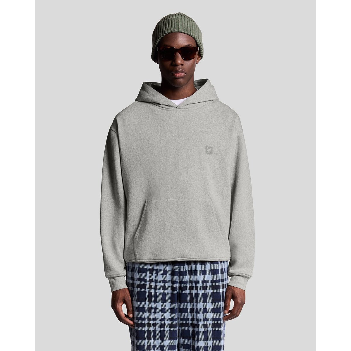 Sweat à capuche à enfiler lounge gris clair chiné, LYLE & SCOTT