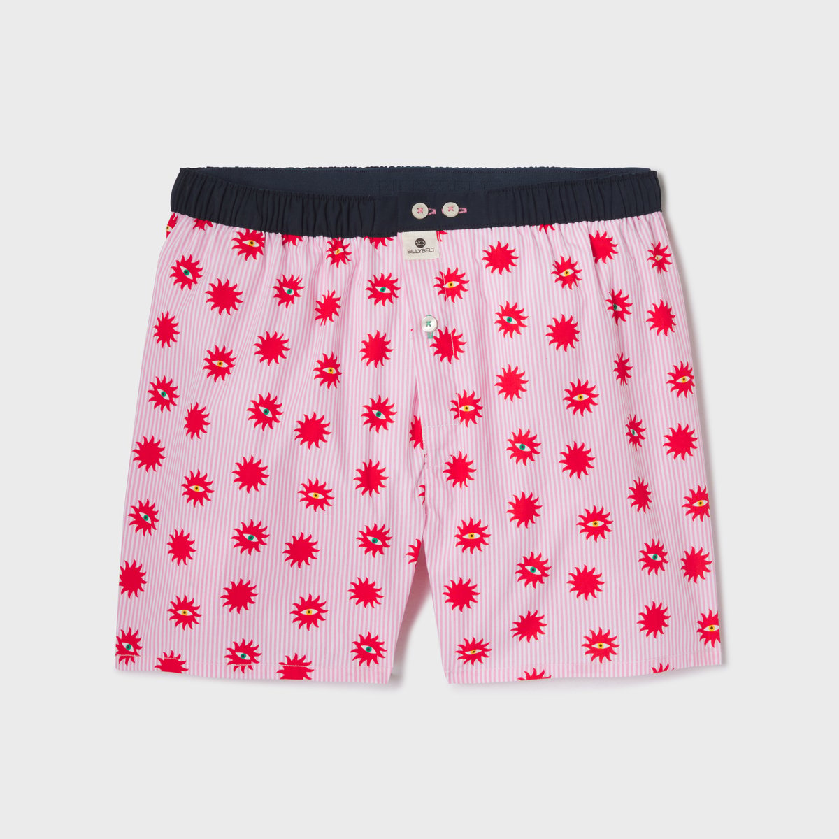 Caleçon en coton biologique FANTAISIE rose et rouge, BILLYBELT