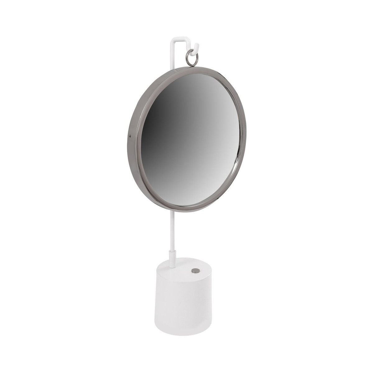 Miroir de table rond en acier Eleganca blanc, argent, ARTE ESPINA