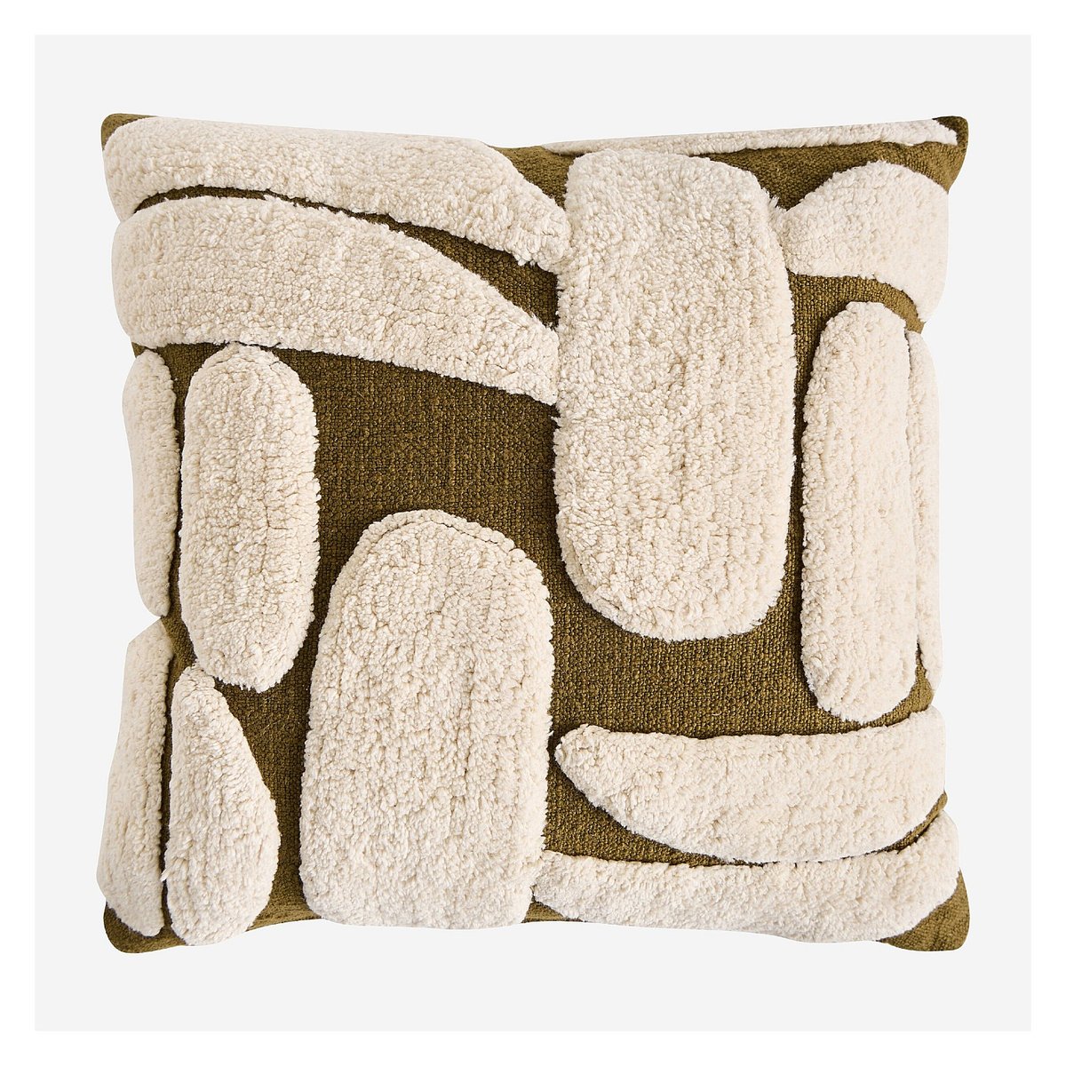 Coussin tufté en coton ANOUK bronze, HABITAT