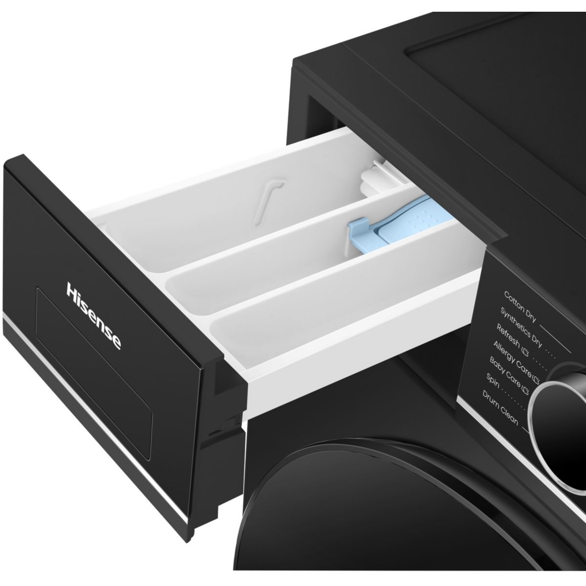 Lave linge séchant hublot WD3I8043BBF2 - 8/5 kg - 1400 tr/min - Classe D - Connecté - Noir couleur unique, HISENSE