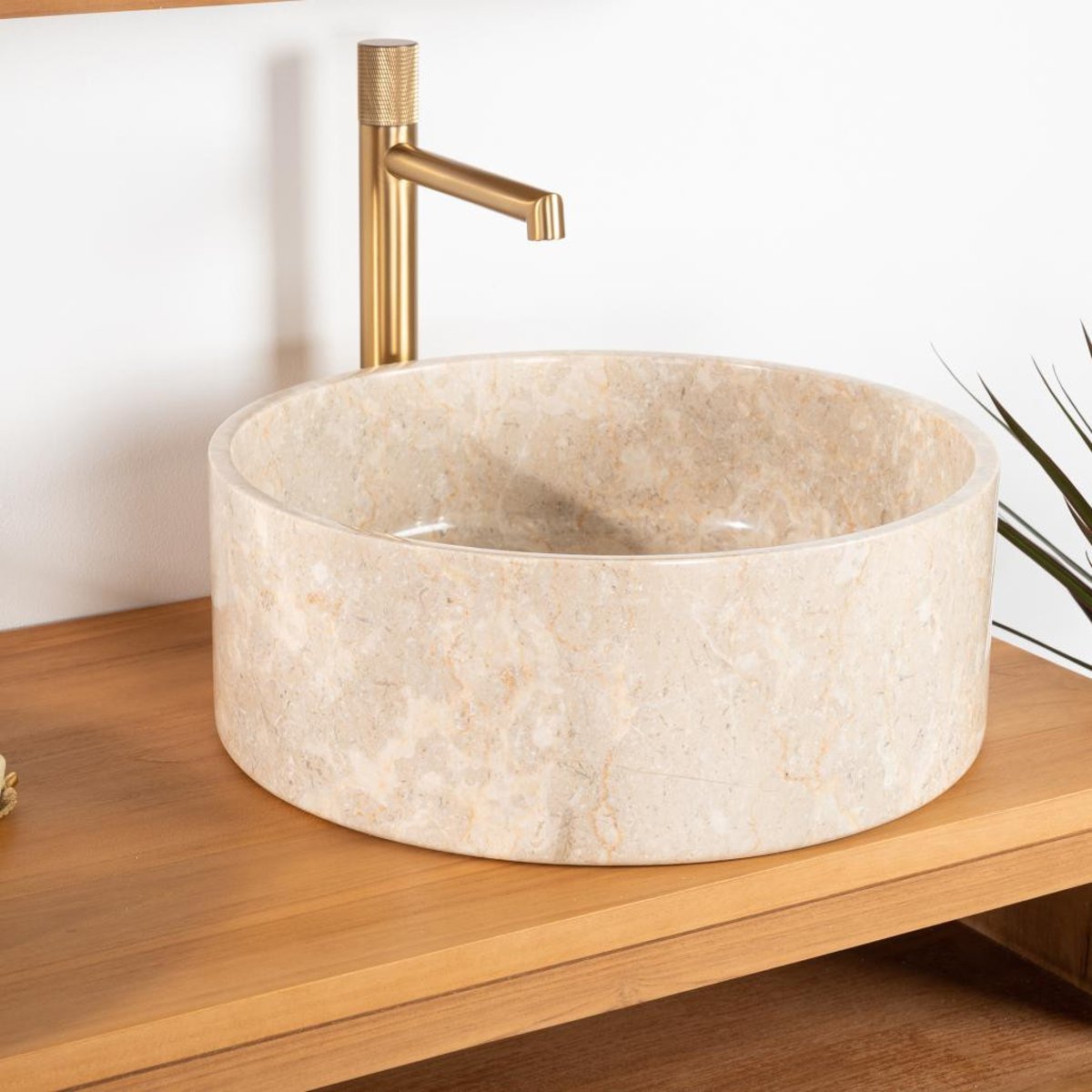 Vasque en marbre ronde 40 cm ULYSSE crème, WANDA COLLECTION