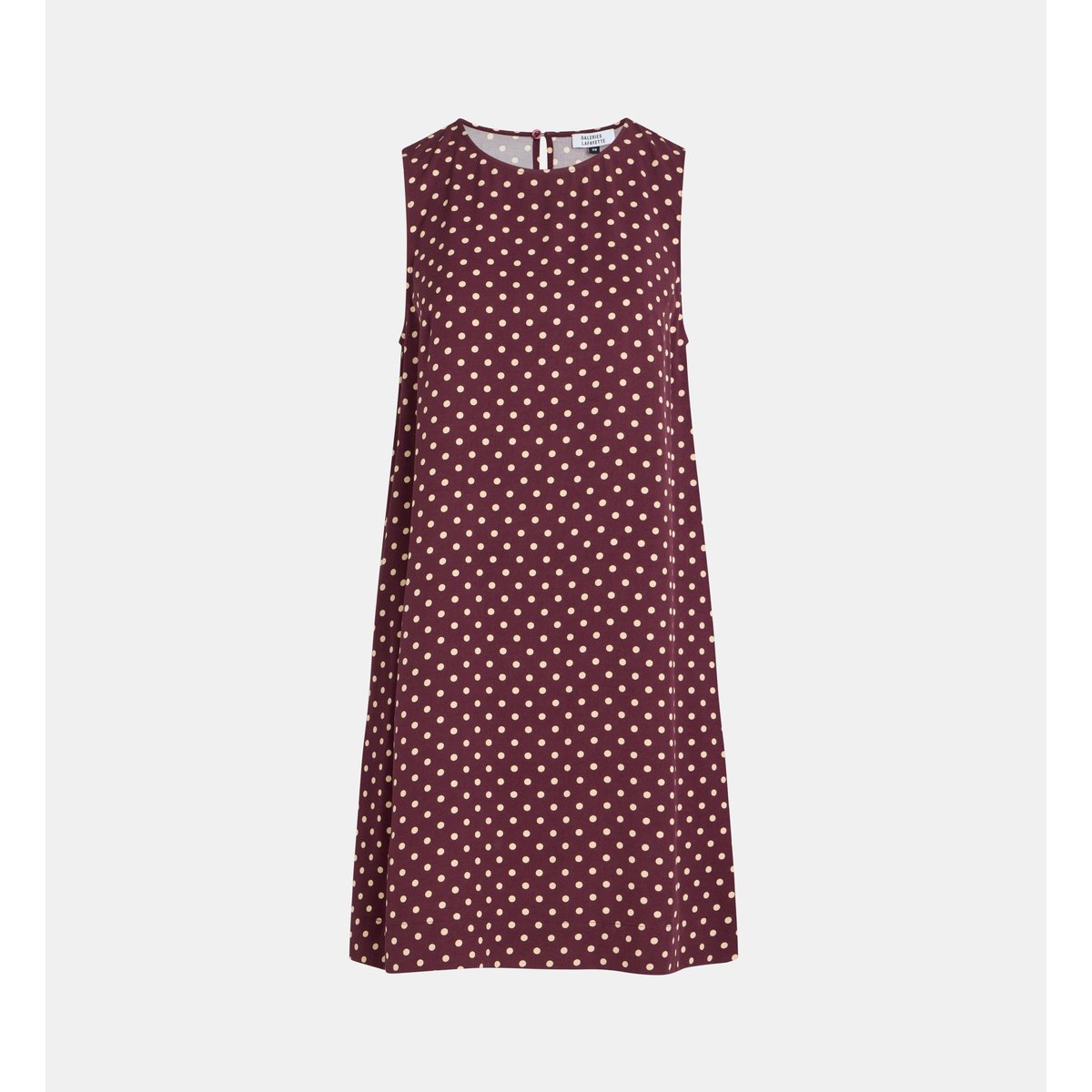Robe courte corfou sans manches dot bordeaux, GALERIES LAFAYETTE