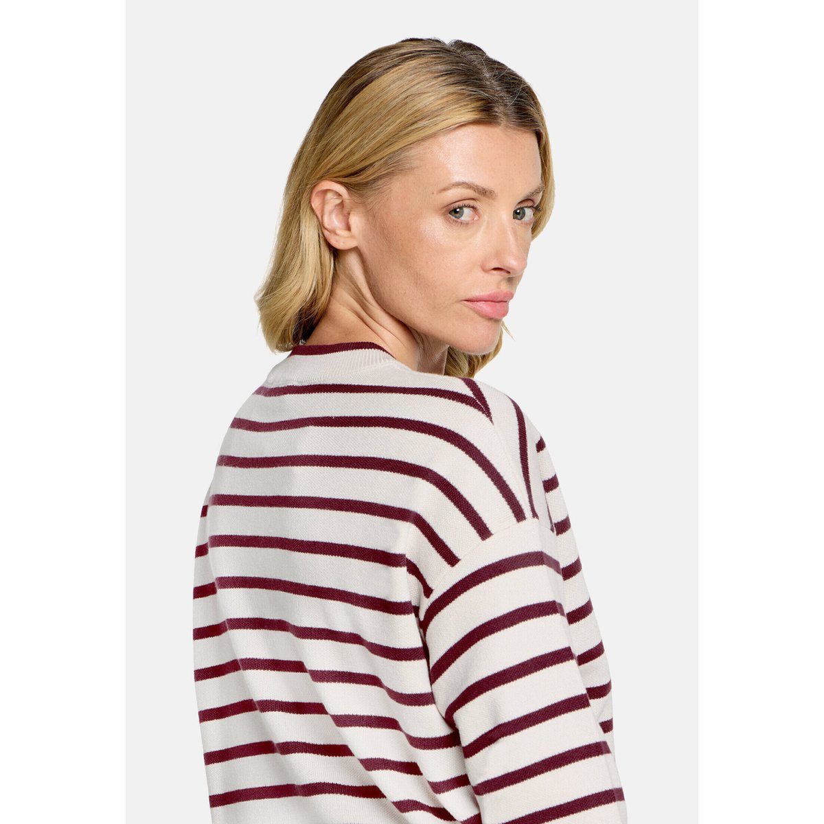Pull-over en maille à rayures cream/dark red, BETTY & CO