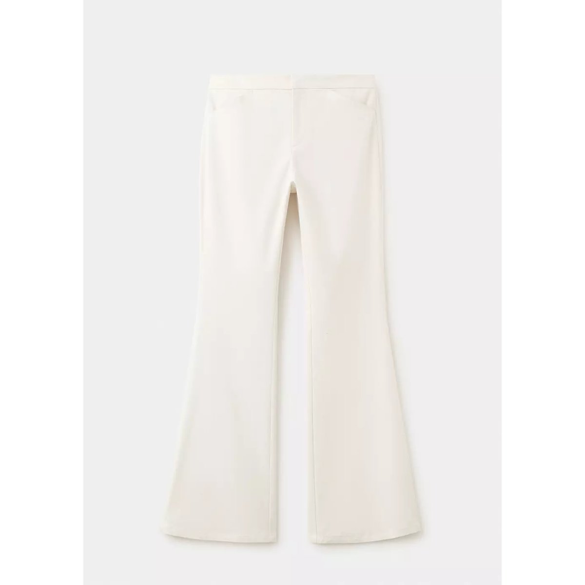 Pantalon flare taille haute écru, MANGO