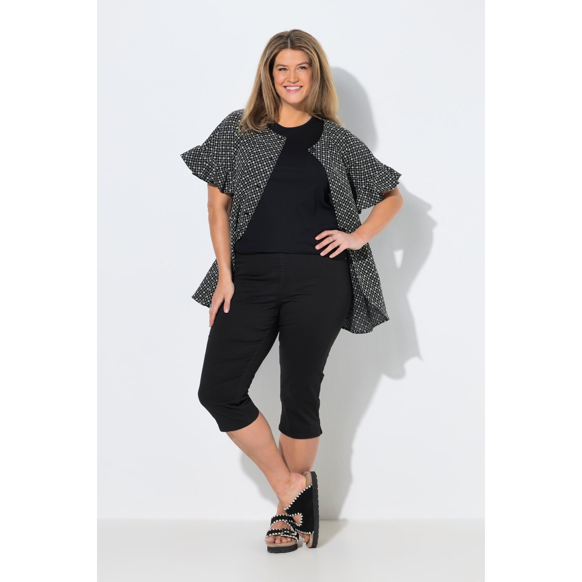 Pantacourt, jambe étroite noir, ULLA POPKEN