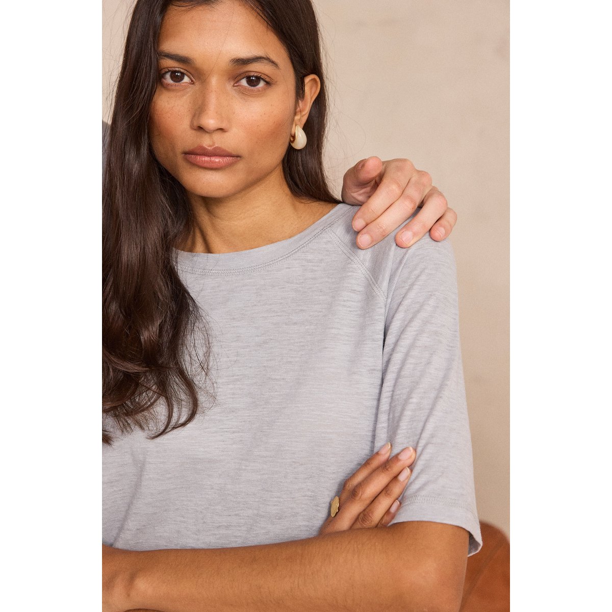 T-shirt unisexe à manches courtes chanvre et coton INTENSE pure bleached, Maison 123
