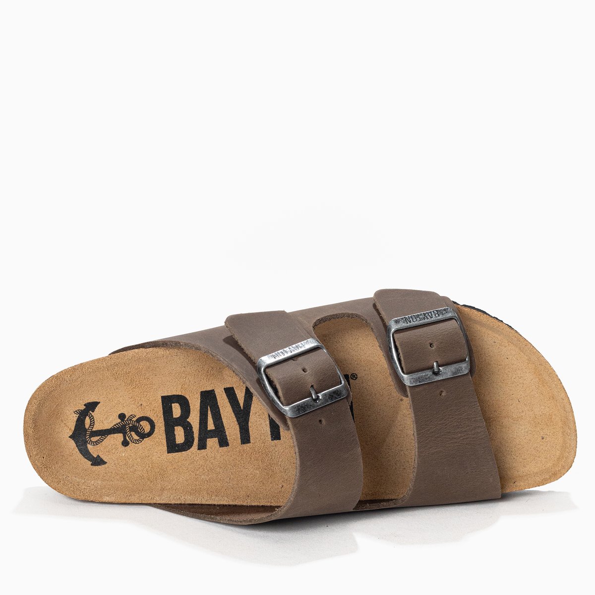 Sandales en cuir ATLAS gris foncé, BAYTON