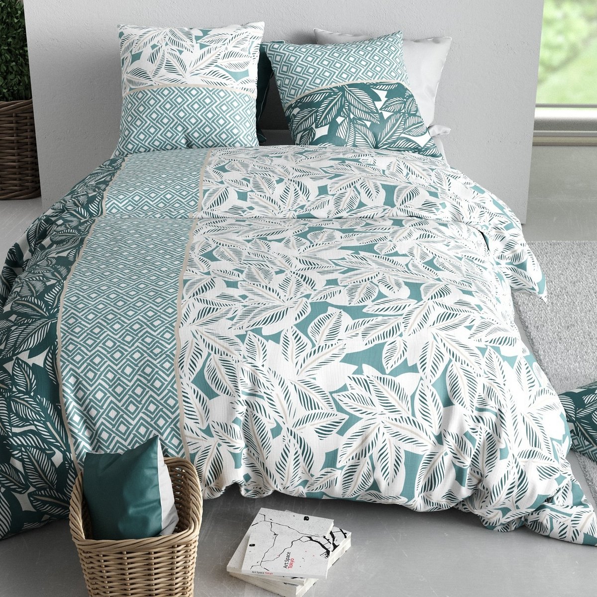 Parure de lit - Housse de couette Coton 57 fils multicolore, EDEN