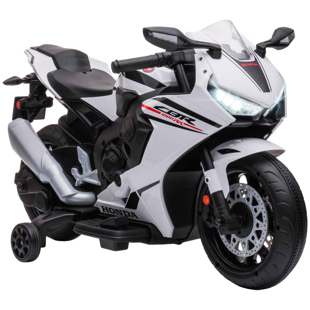 Moto électrique à conducteur assis PP Blanc blanc, HOMCOM