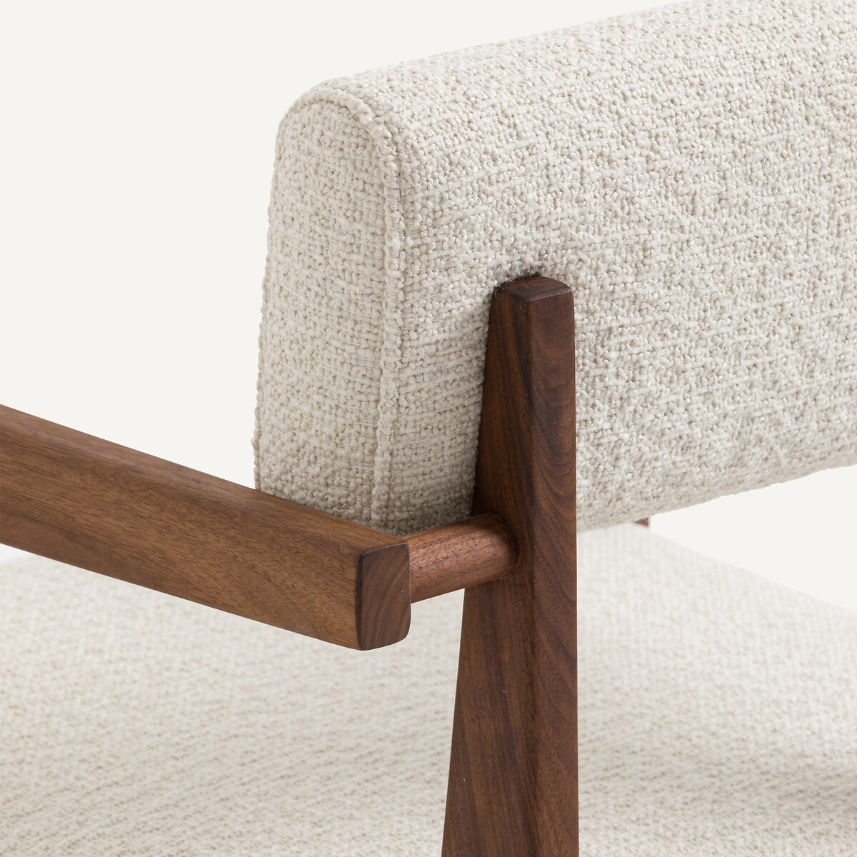 Fauteuil de table noyer et bouclette, Izag ecru, AM.PM