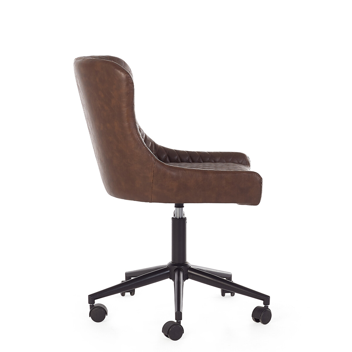 Kenton Faux Leather Quilted Office Swivel Chair brown              , SO'HOME