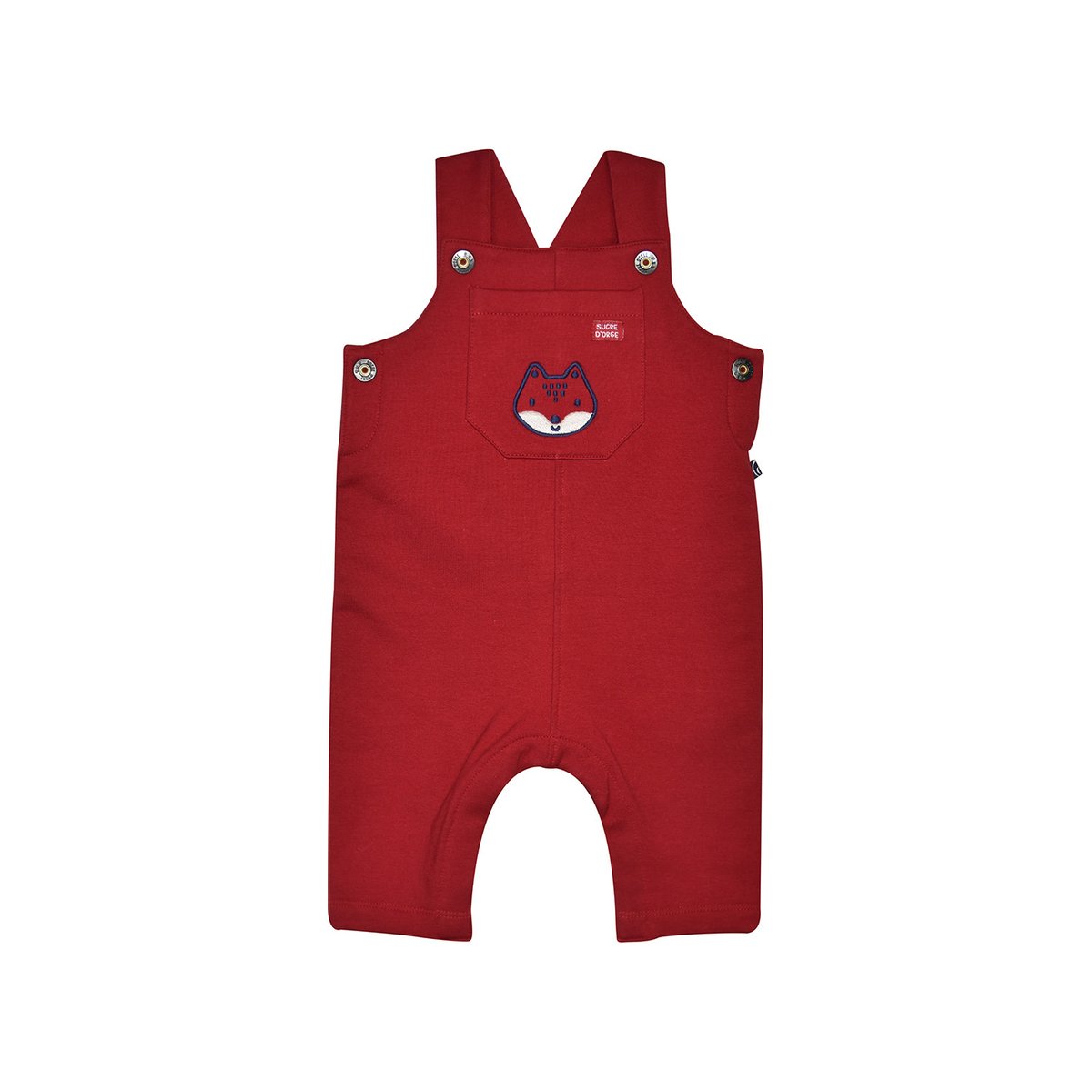 Tee shirt salopette jeoffrey molleton long bebe rouge, SUCRE D'ORGE