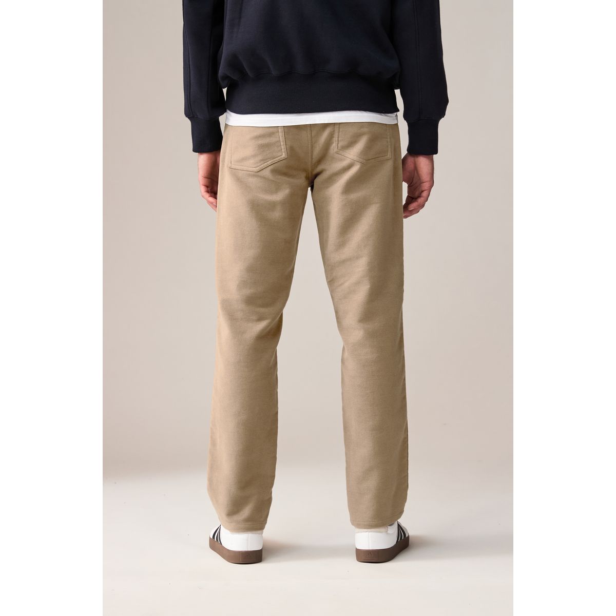 Pantalon chino droit grège, NEXT