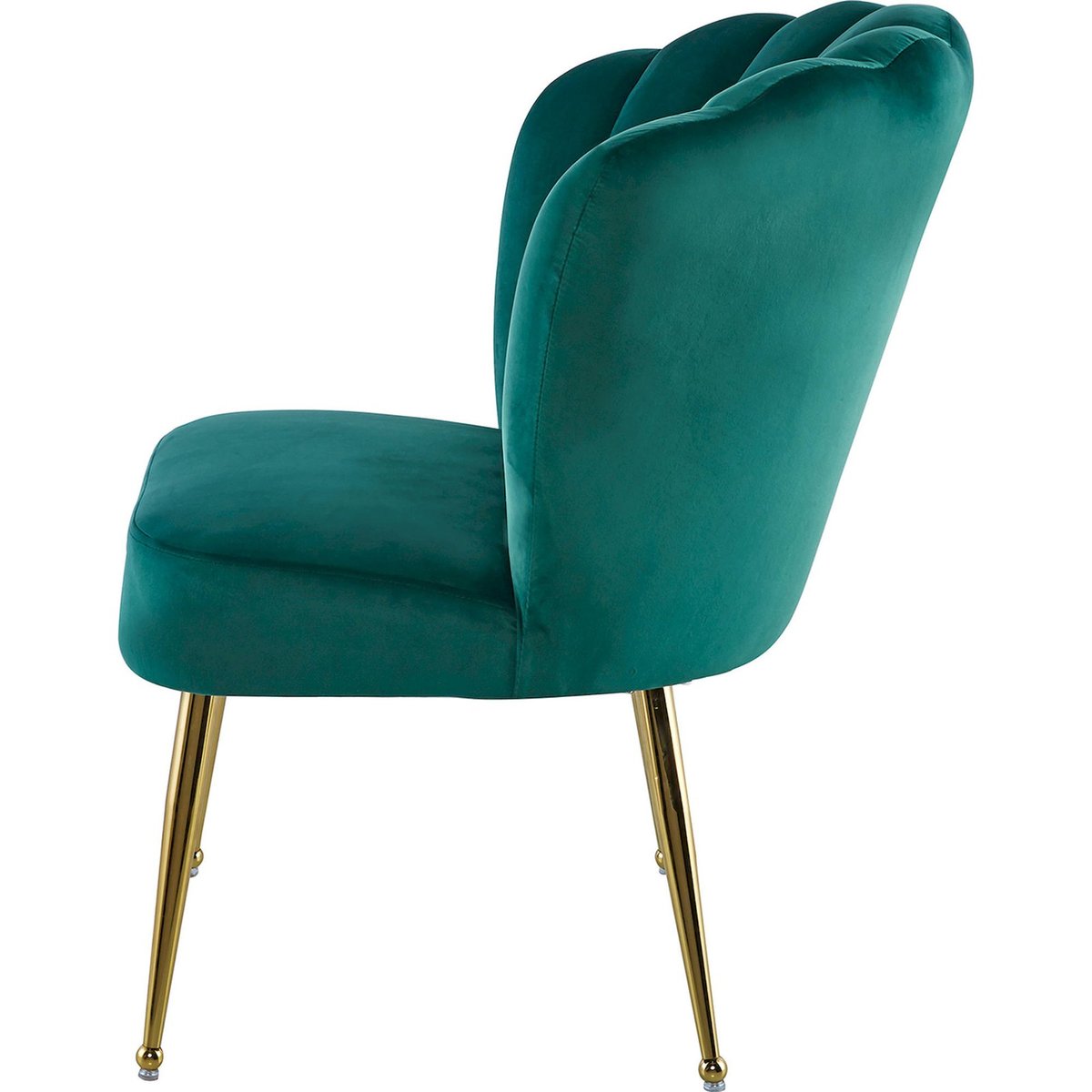 Chaise de salle à manger en velours vert profond avec pieds dorés, ARTE ESPINA