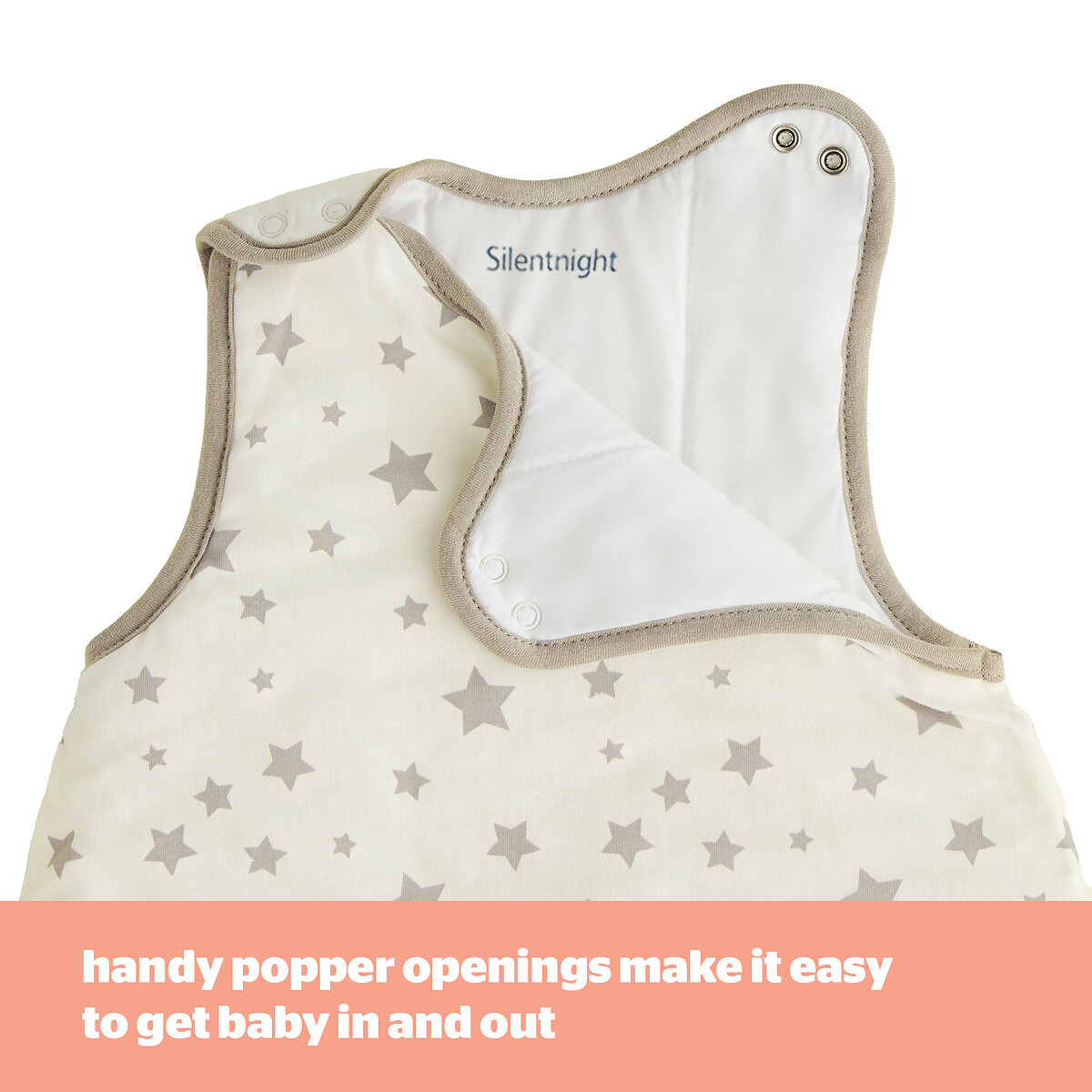 2.5 Tog Safe Nights Baby Sleeping Bag grey, SILENTNIGHT