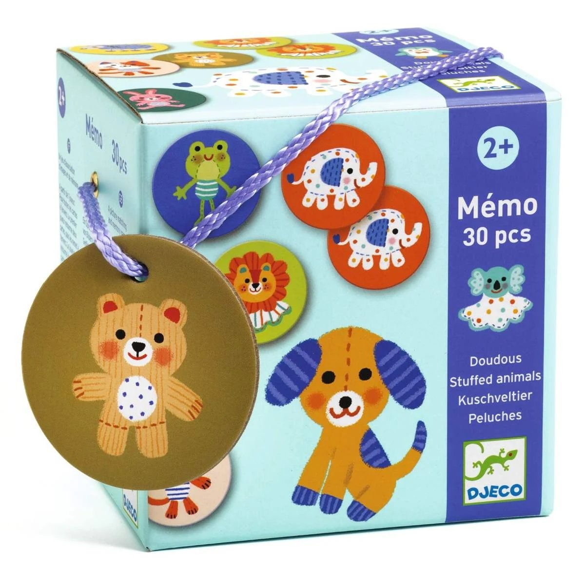 Mémo Doudous 30 pièces multicolore, DJECO
