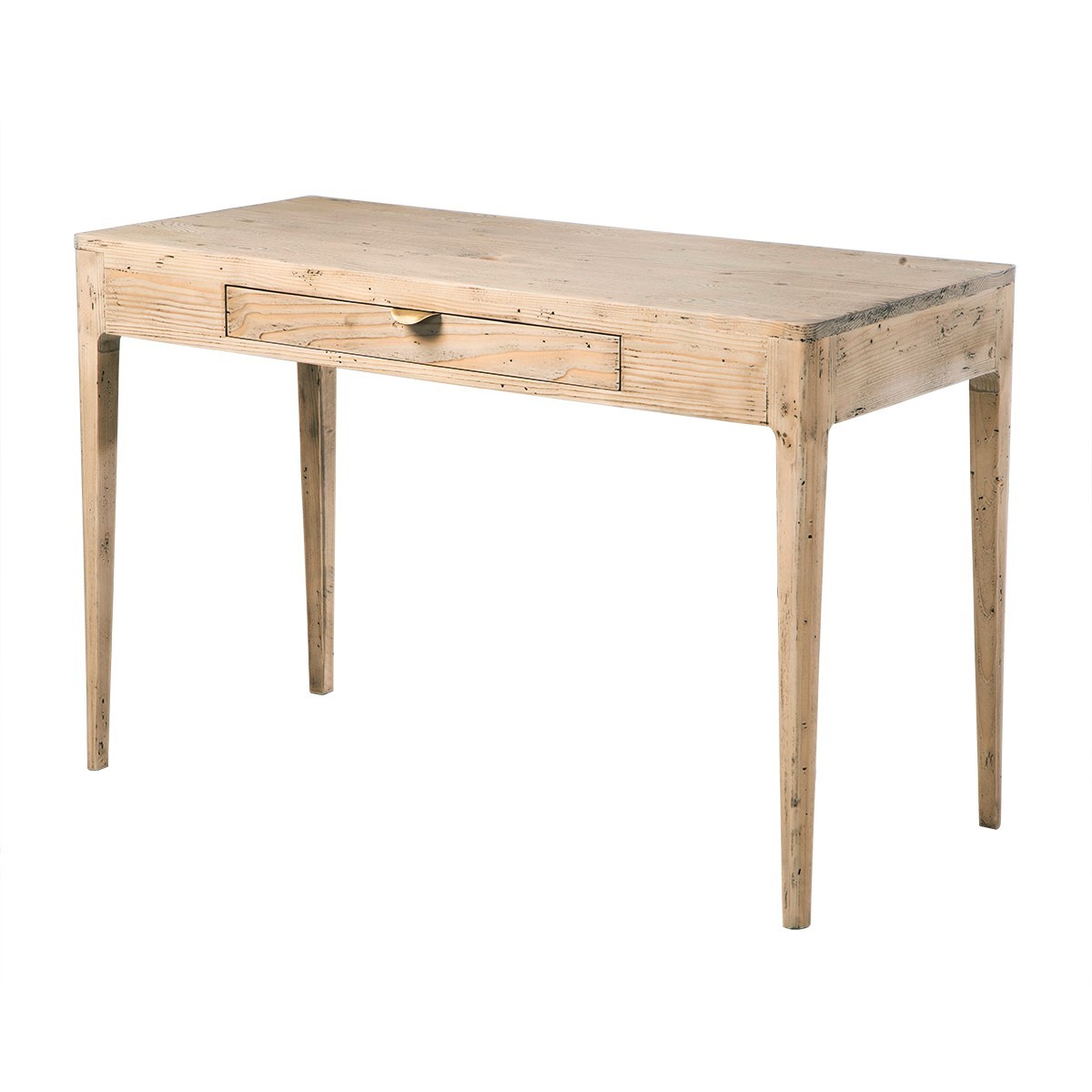Bureau 1 tiroir en pin massif - HENRI bois foncé, SIGNATURE