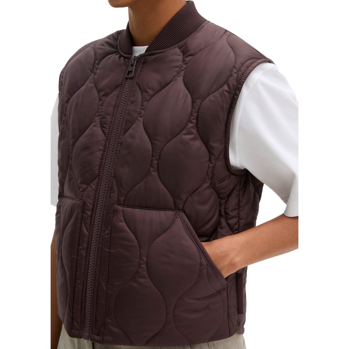 Gilet matelassé MOP x Function en polyester recyclé rouge, MARC O'POLO