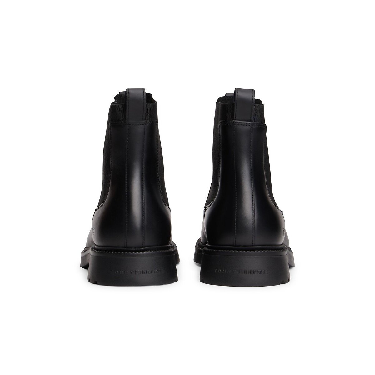 Bottines chelsea en cuir noir, TOMMY HILFIGER