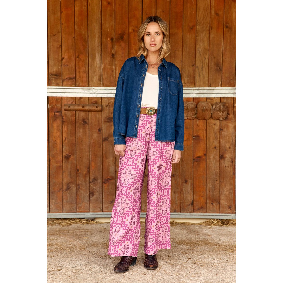Pantalon large imprimé ethnique POZO 47-cowboy, LA PETITE ETOILE