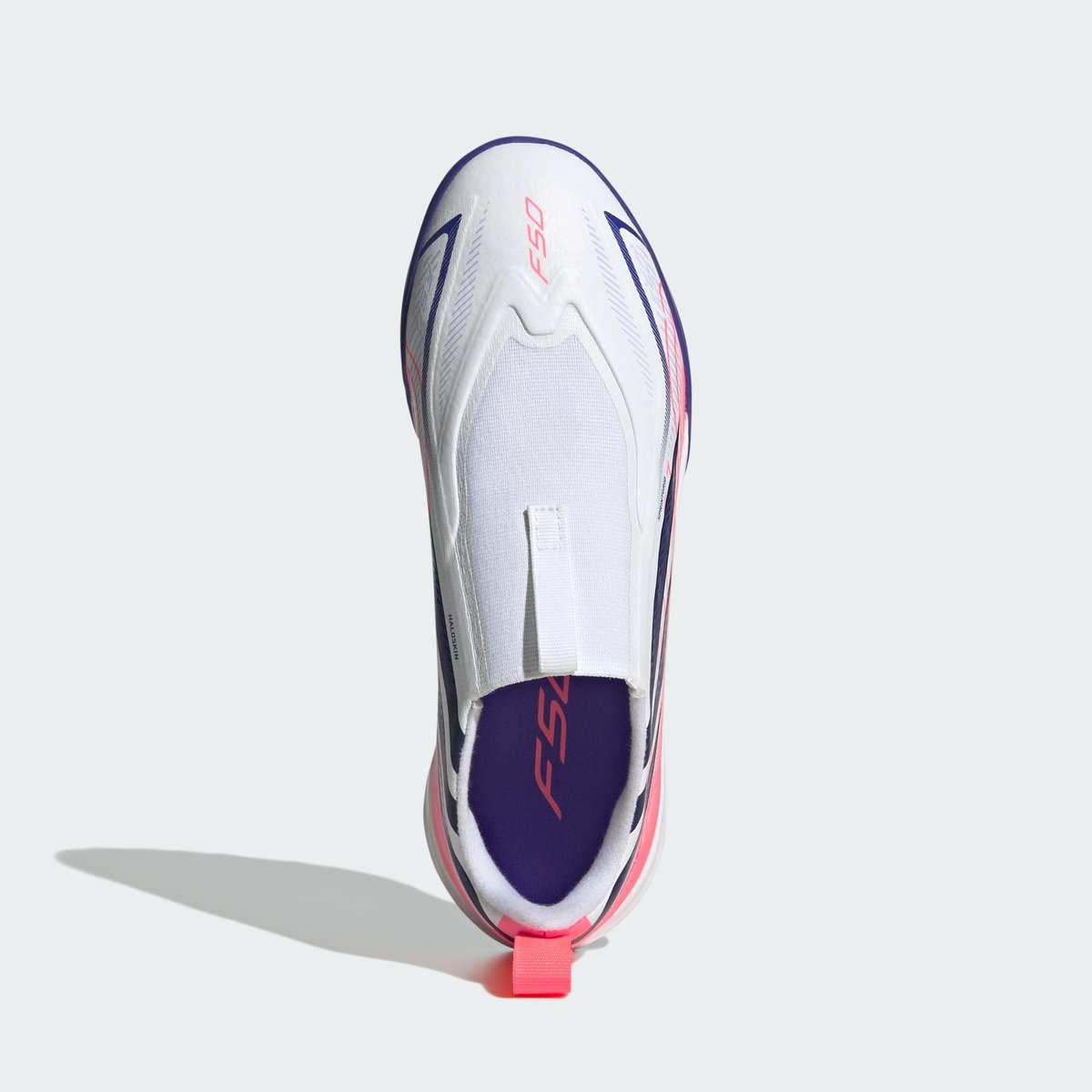 Chaussure De Football Sans Lacets F50 Hyperfast League Turf Enfants Chaussure De Football Sans Lacets F50 Hyperfast League Turf Enfants cloud white / solar purple / solar turbo, adidas Performance