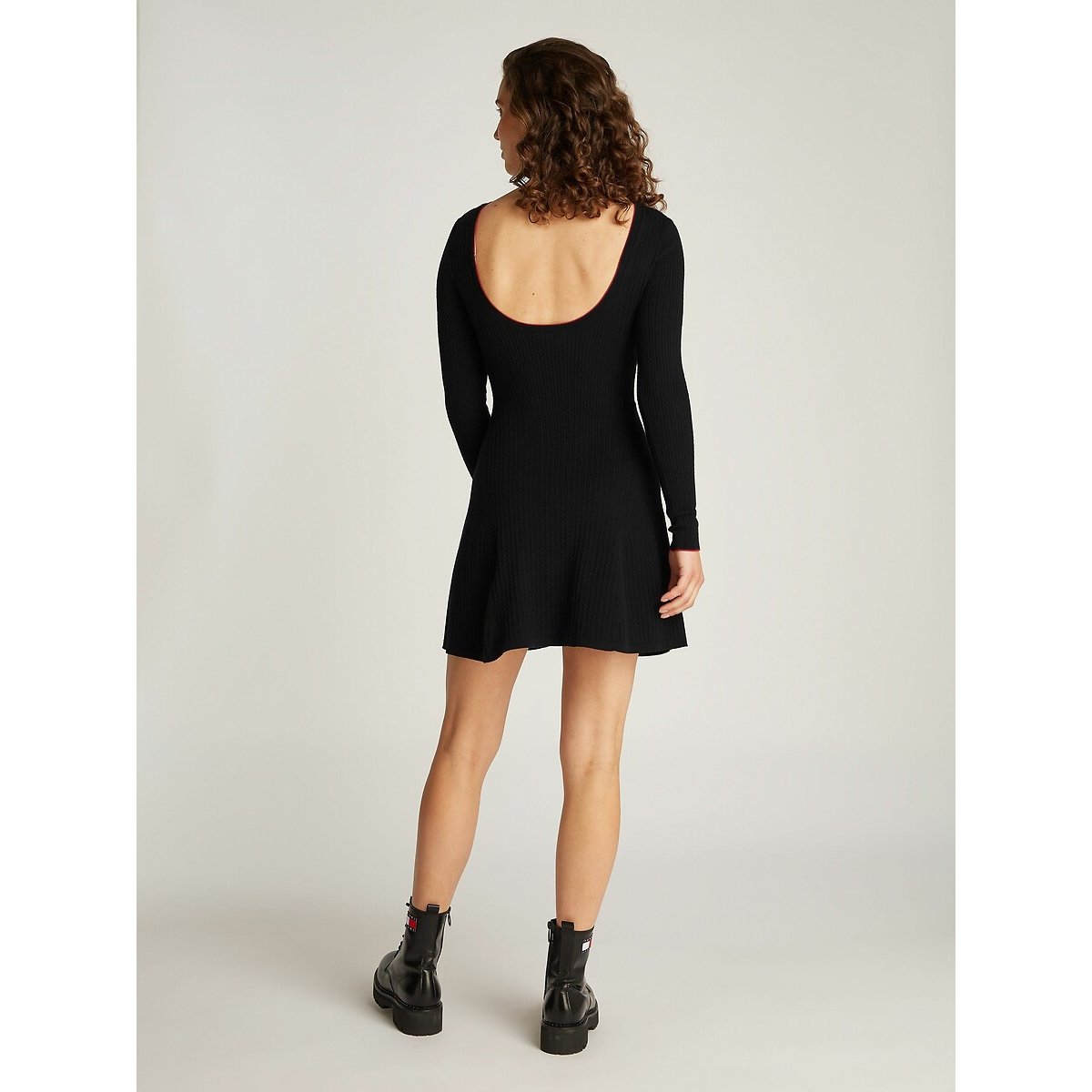 Vestido de manga larga negro, TOMMY JEANS