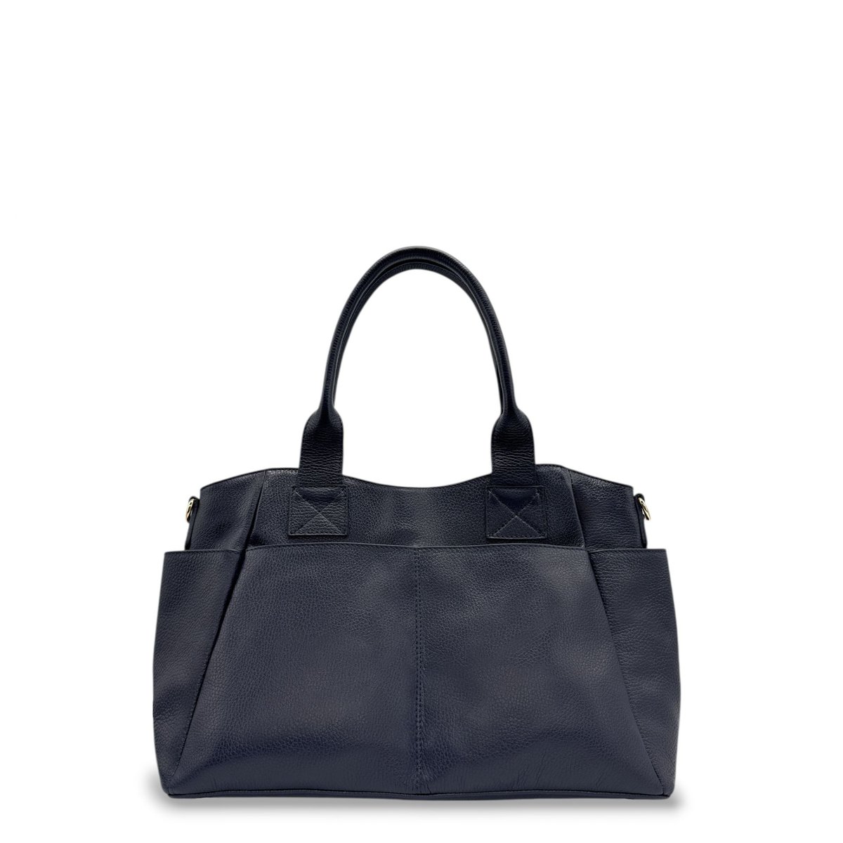 Sac cabas multipoches en cuir grainé MARCIE bleu foncé, OH MY BAG
