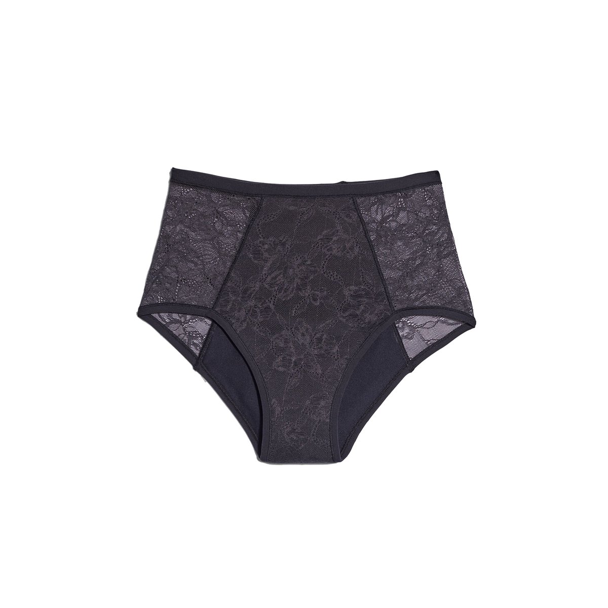 Culotte menstruelle taille haute en dentelle – Flux abondant TILA noir, ETAM