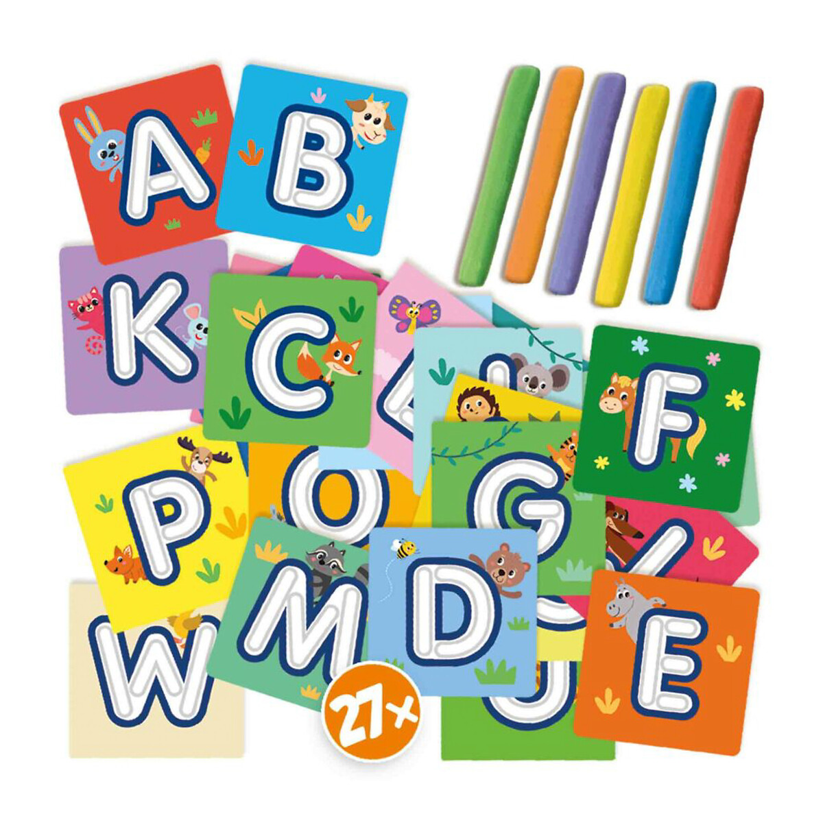 Brinquedo "Eu aprendo o alfabeto com pasta de modelar", SES multicolor, SES