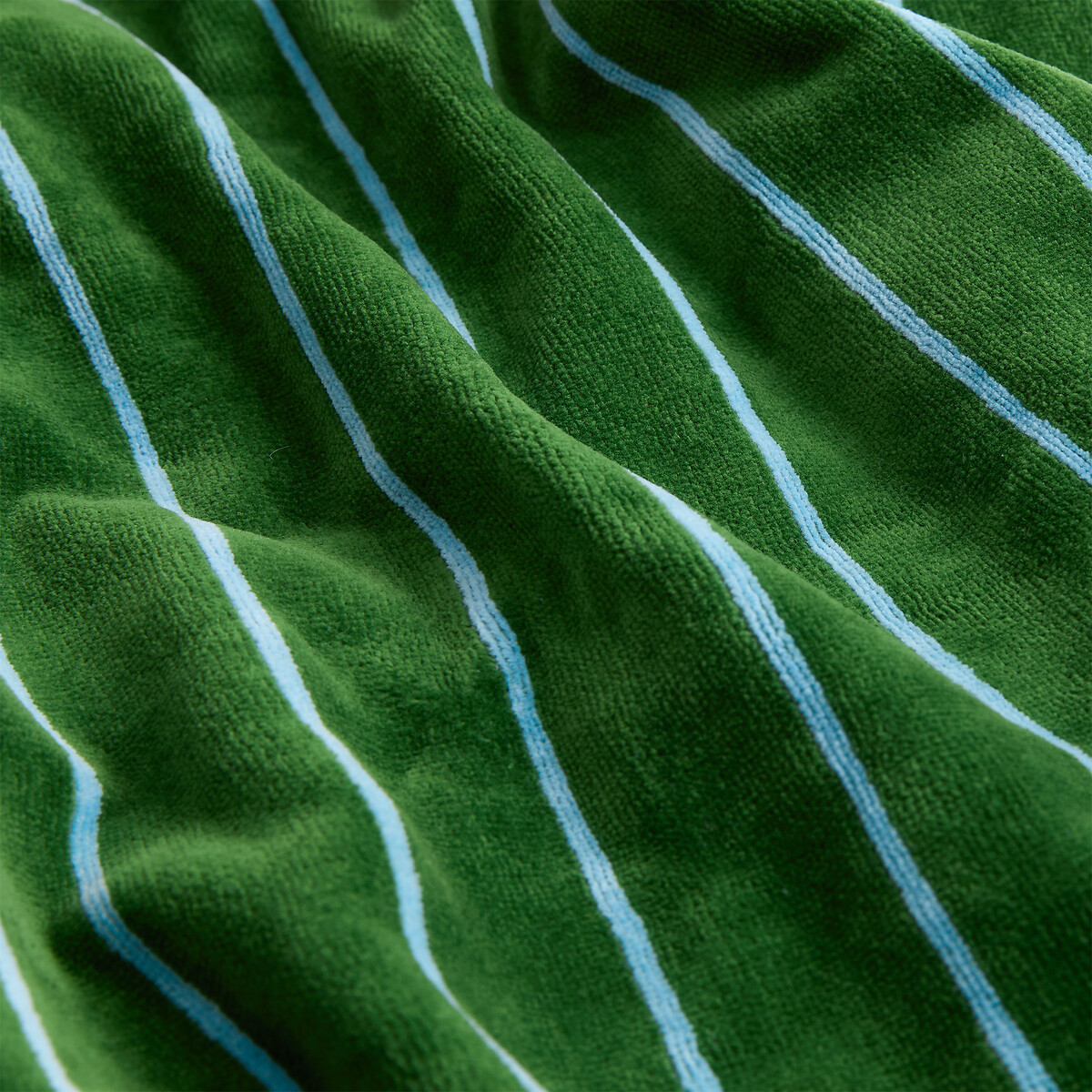 Toalha às riscas, veludo turco 500g, MARINI verde/azul, LA REDOUTE INTERIEURS