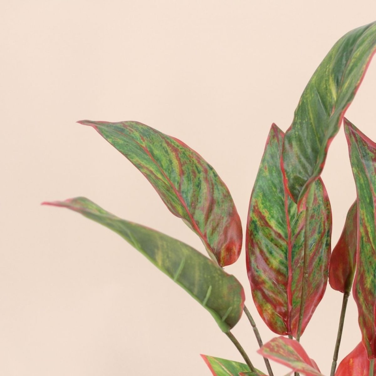 Plante artificielle feuilles rouge 52cm vert, ORNAMI