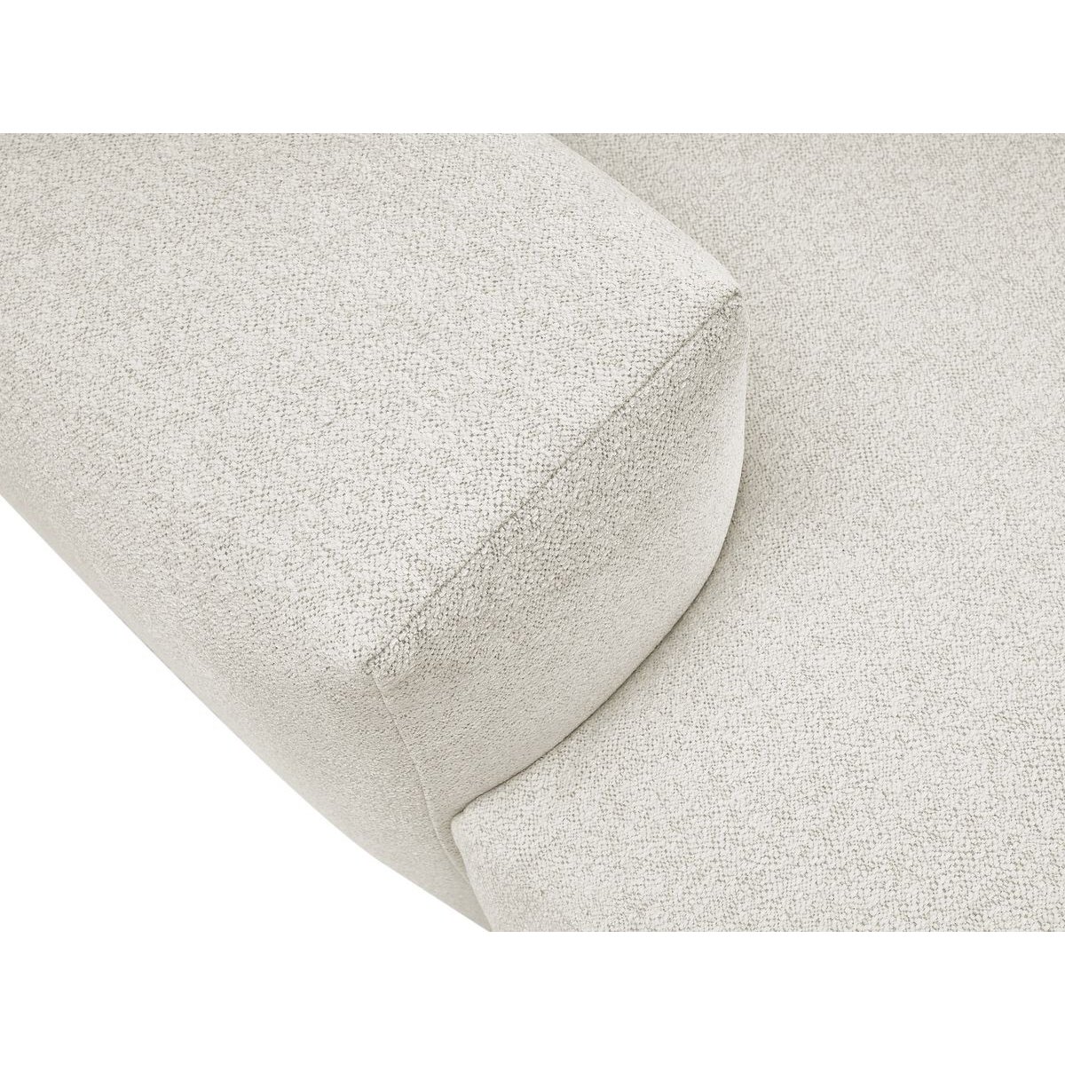 Canapé droit fixe 4 places en tissu chiné, VOLTAIRE blanc, BOBOCHIC