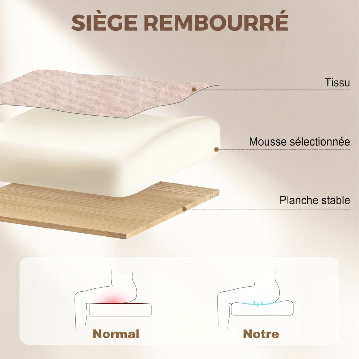 Chaise de bureau Velours (100 % polyester) rose, HOMCOM