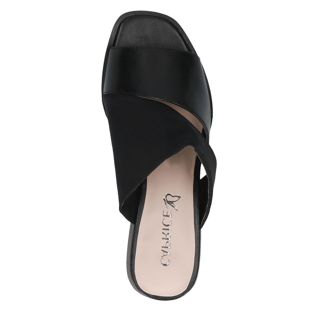 Mule talon bloc noir zèbre, CAPRICE