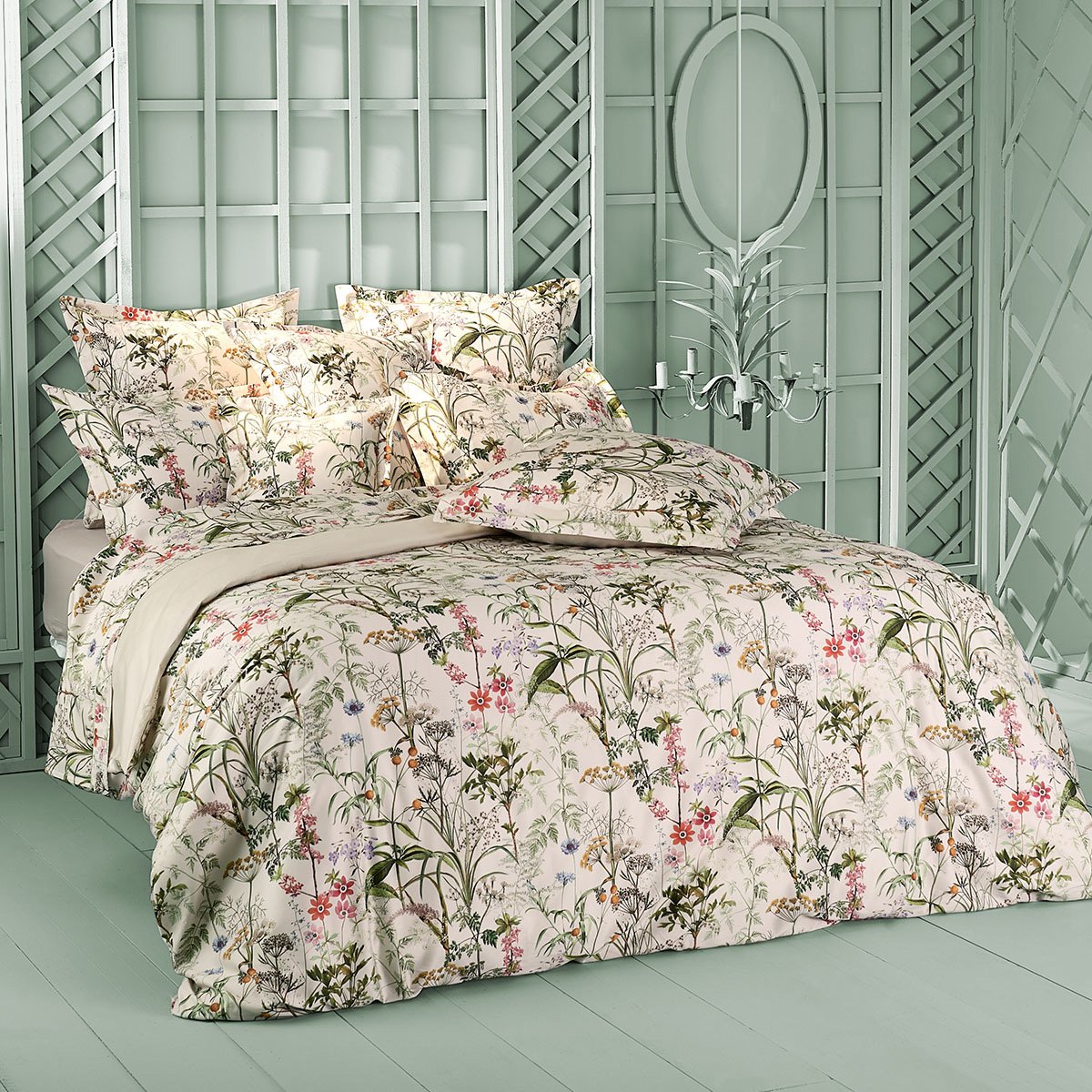 Drap plat satin de coton PRAIRIE LEGERE beige, GARNIER THIEBAUT