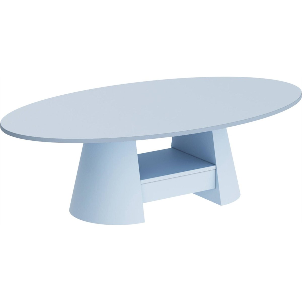 Table basse ovale FLAWELLY avec rangement cachemire, RECOLLECTION
