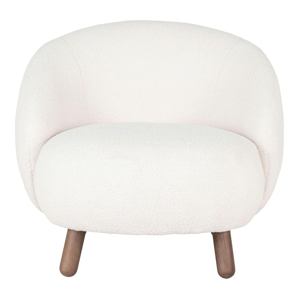 Fauteuil rond contemporain en peau de mouton synthétique BERLIN ecru, PIER IMPORT