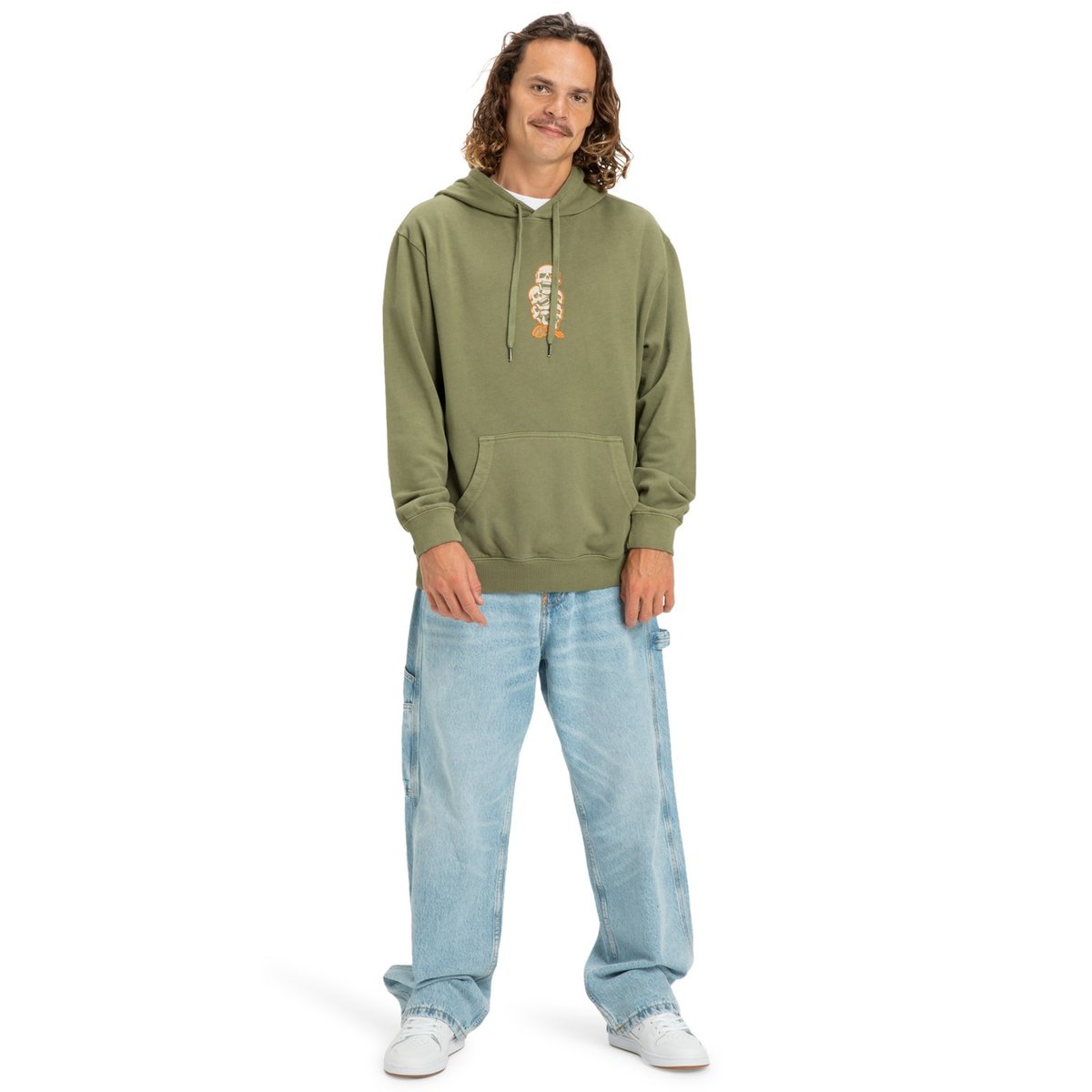 Sweat à capuche LAUGH STACK. vert bronze green, DC SHOES