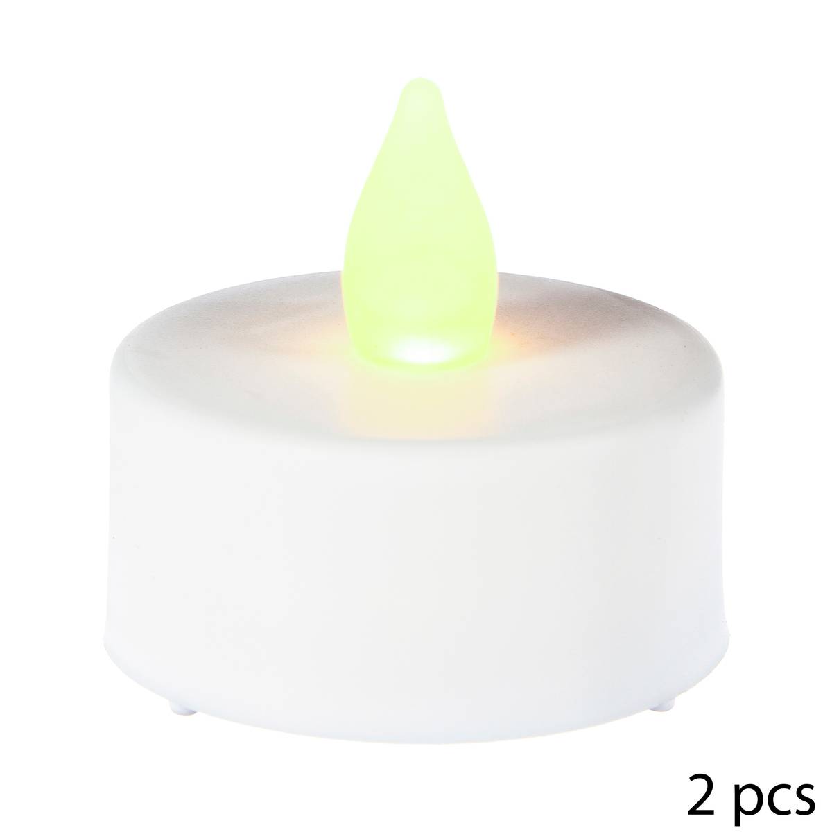 Lot de 2 bougies chauffe-plat LED NAMI blanc, ATMOSPHERA
