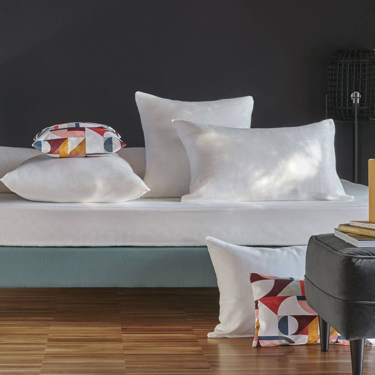 Lot de 2 protège oreillers molleton coton bio - MONA blanc, CAMIF