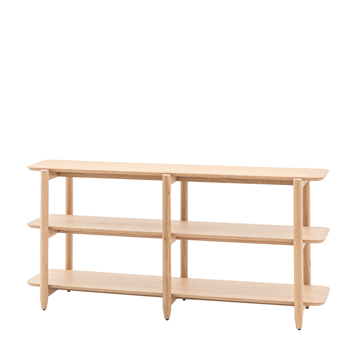 Hale Natural Wood Low Open Shelving Unit oak, ÉDITÉ