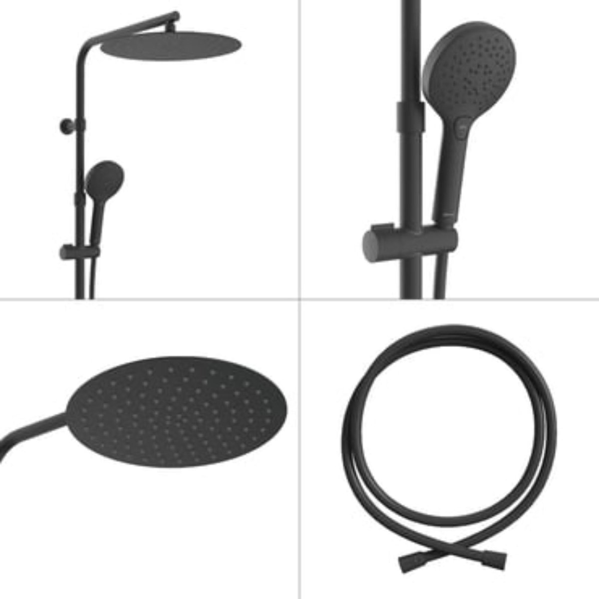 Lot de 2 colonnes de douche sans robinet, ICONE noir, SENSEA