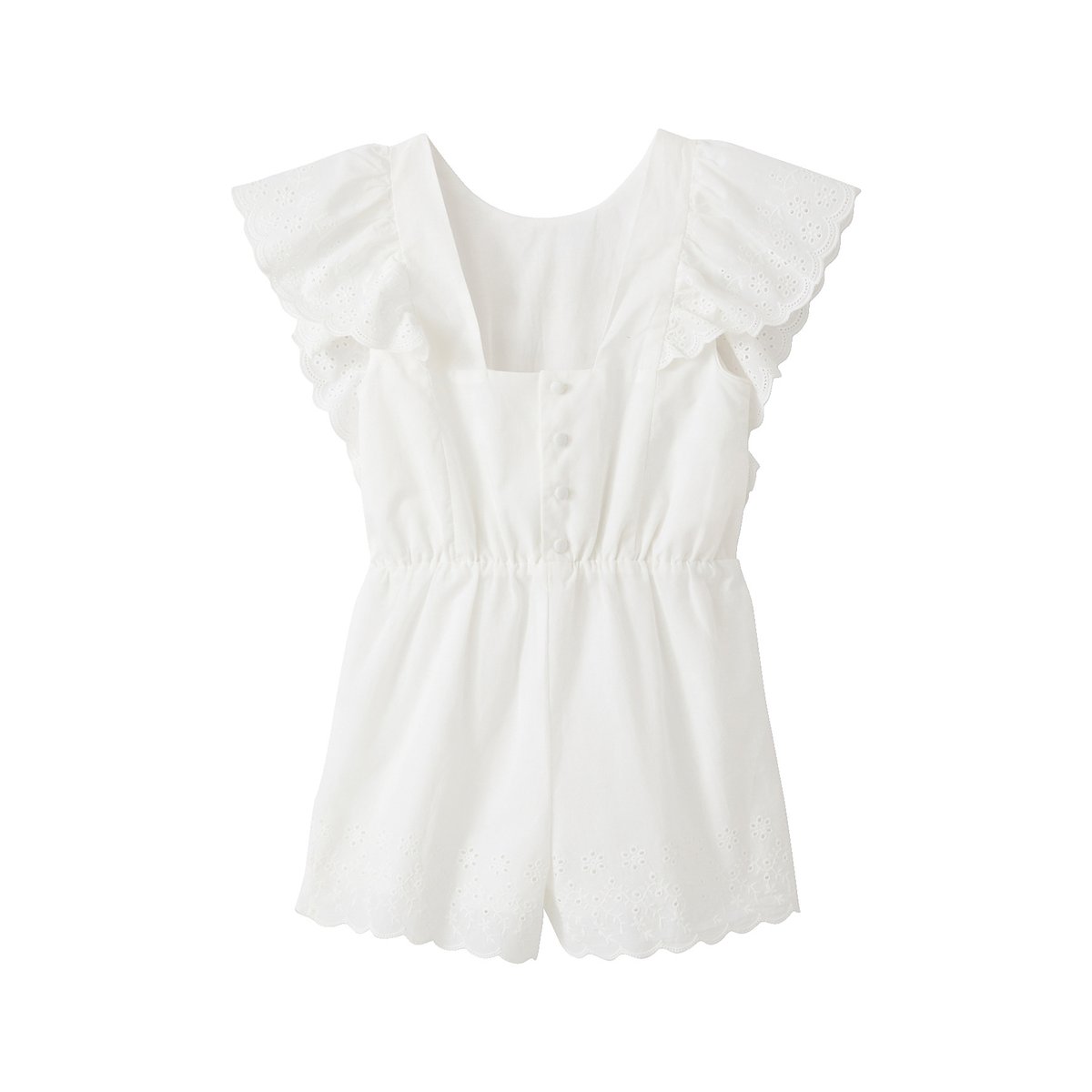 Combishort brodée coton blanc, VERTBAUDET