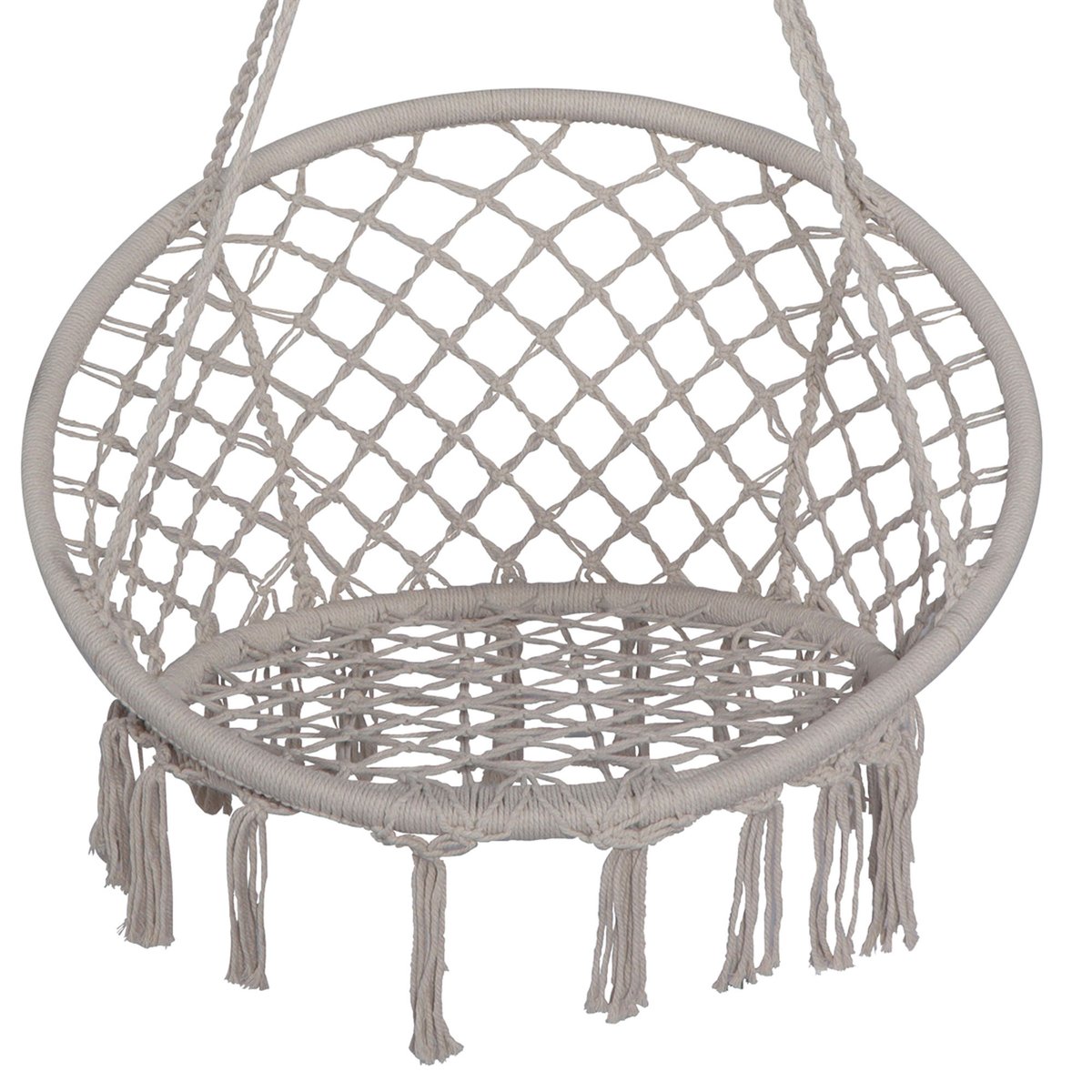 Chaise-hamac suspendue balancelle 80x40cm blanc, WADIGA