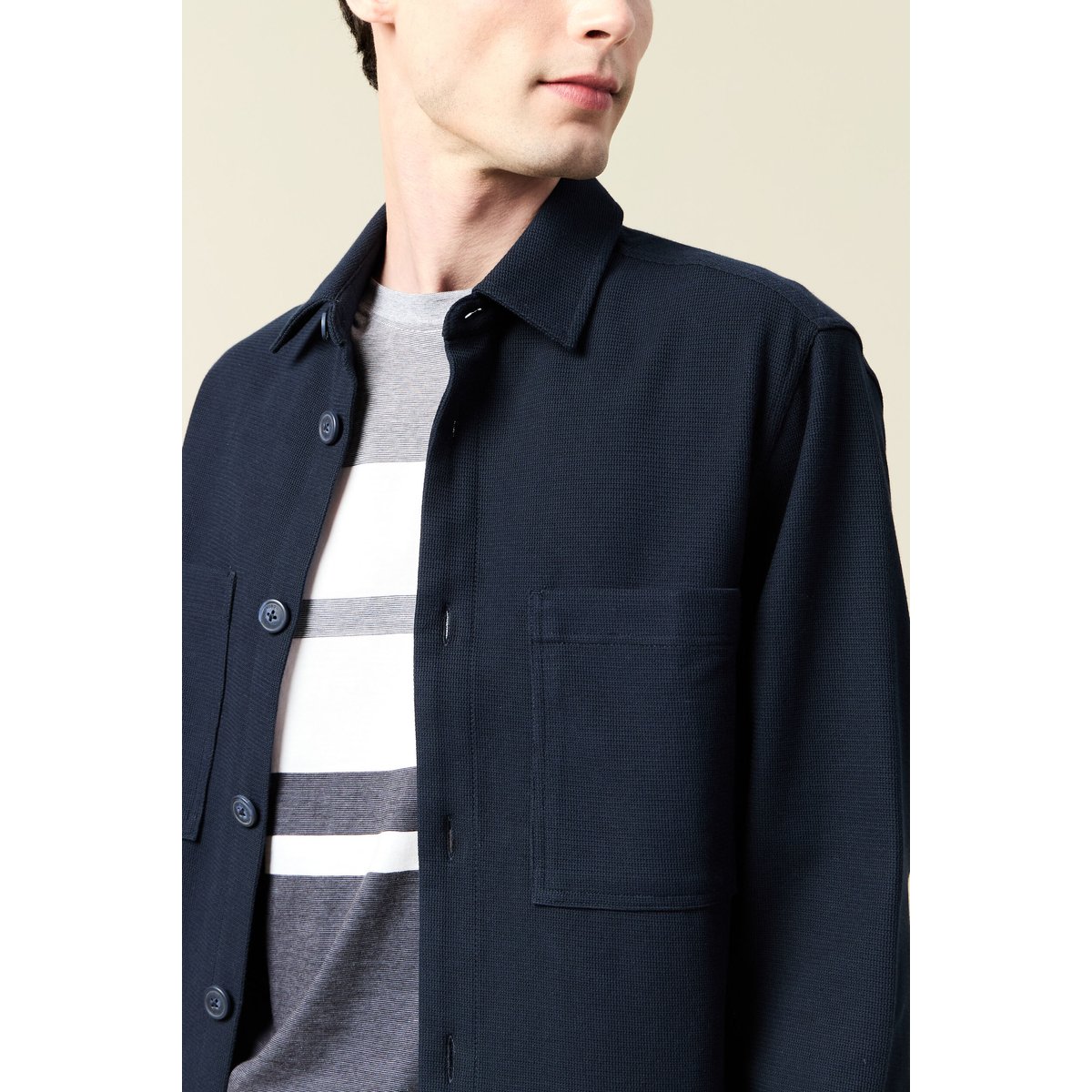Surchemise manches longues bleu marine, BONOBO