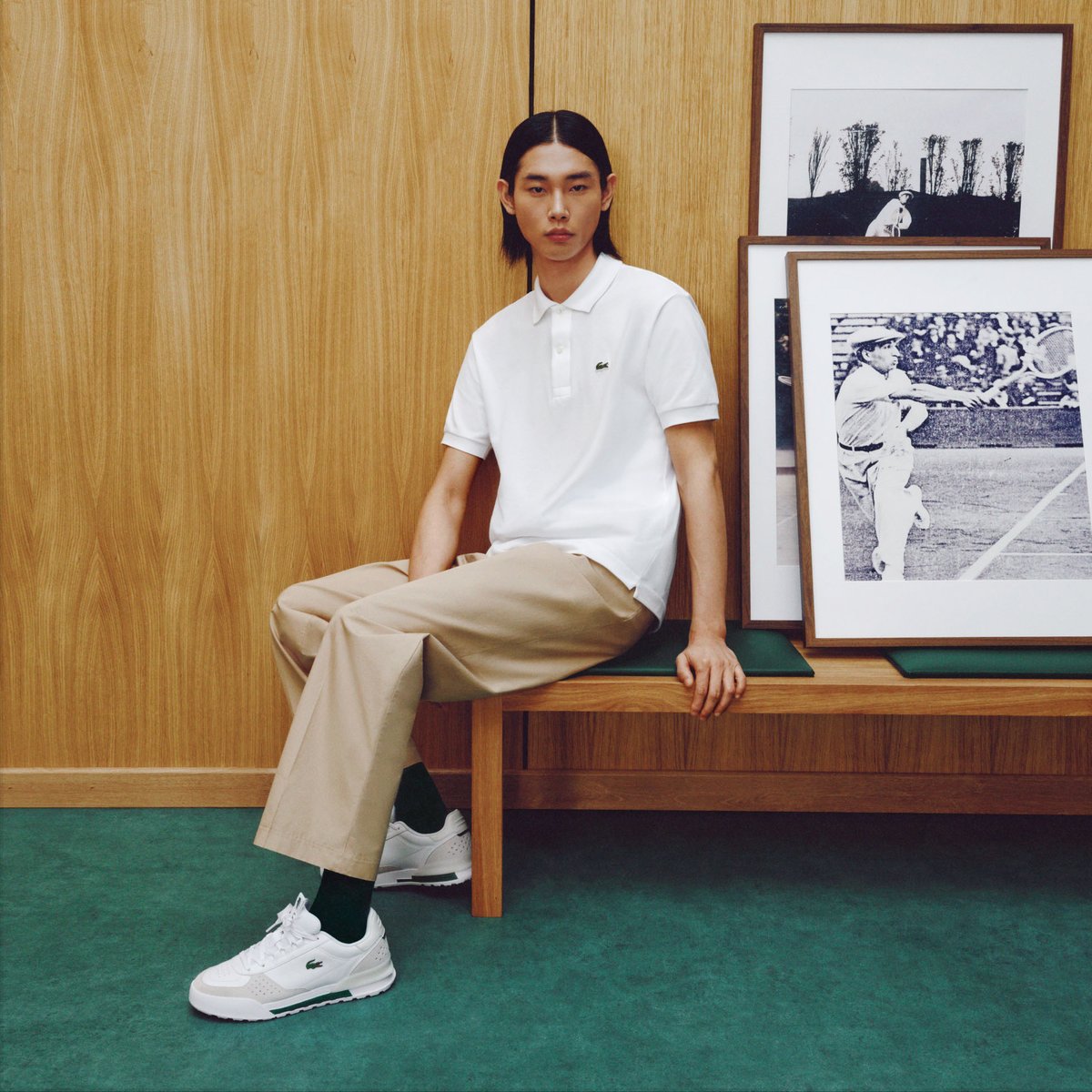 Sneakers Slam Break homme en cuir blanc-65t, LACOSTE